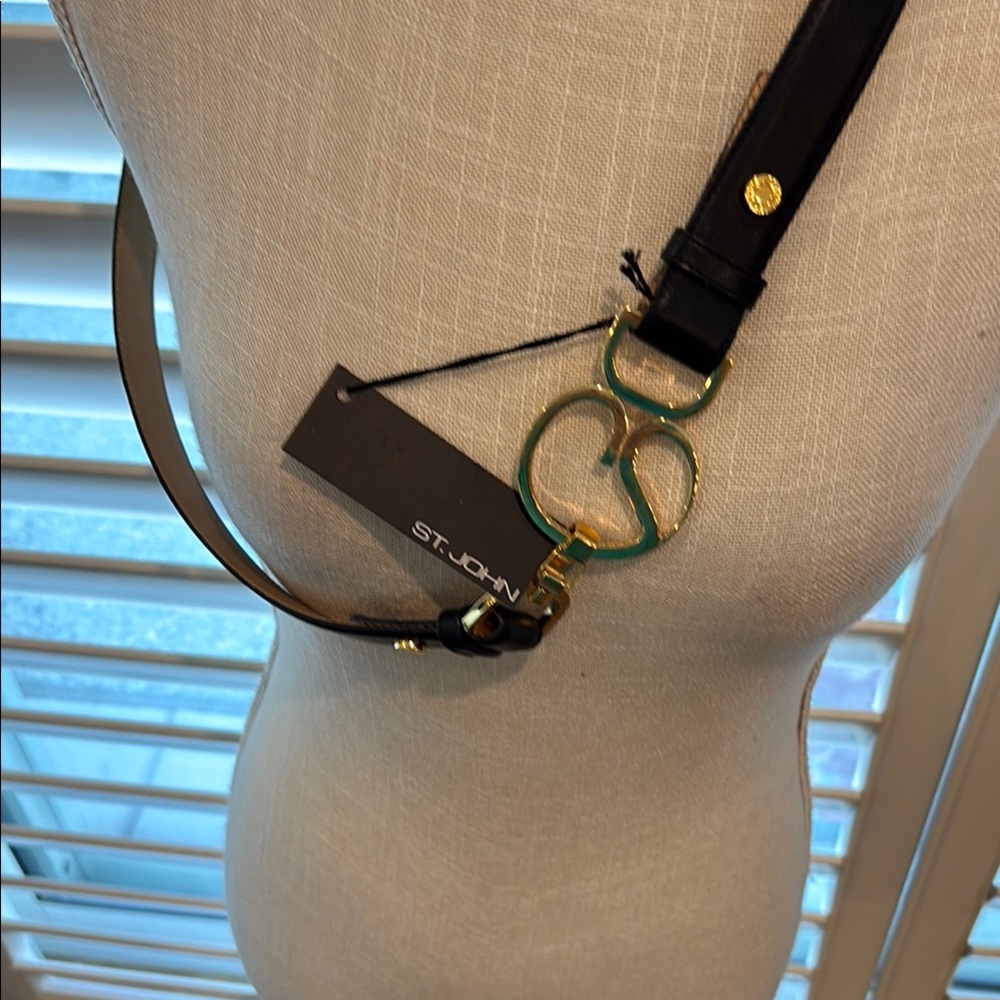 St. John Black and Gold Women's Belt - Picture 2 of 9